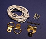 Unique Arts Kit de suspension pour petit tableau avec cordon, crochets de fixation et anneaux en D