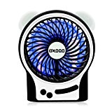 USB Portable Mini Fan Ventilateur, OXOQO Ventilateur de Bureau électrique Silencieux avec Lumière LED, Intégré 2500mah Batterie Rechargeable pour Chambre ...