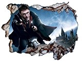 V0104 Sticker mural 3D motif Harry Potter et le château de Poudlard 1 x 0,6 m