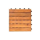 Vanage Lot de 9 dalles en bois d'acacia, env. 30 x 30 x 2,4 cm, Classic