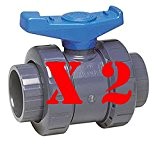 Vanne en PVC - SVT pour tuyau Diamètre 40 mm Lot 2 vannes - piscine- aquaponie - hydroponie - jardiboutique