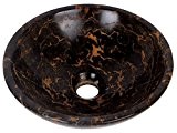 Vasque à poser en pierre naturelle noir Portoro en marbre rond lavabo évier salle de bains cercle. 30cm de diamètre ...