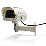 VENKON - Caméra de Sécurité FACTICE CCTV IR Surveillance Vidéo avec LED Rouge pour Usage Intérieur & Extérieur - Solaire ...