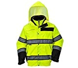 Veste de sécurité haute visibilité à capuche 4 en 1, veste EPI (équipement de protection individuel) - unisexe - jaune ...