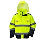 Veste de sécurité haute visibilité à capuche avec doublure matelassée, veste EPI (équipement de protection individuel) - unisexe - jaune ...