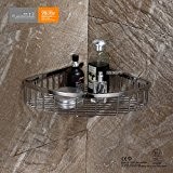 Viborg Deluxe Solid Thick Sus304 Stainless Steel Wire Wall Mount Mounted Single Tier Shower Basket, Shower Corner Basket Shelf Tidy ...