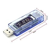 Vicloon USB Testeur/ Voltmètre/Ampèremètre/Capacimètre, USB Détecteur/Moniteur de voltage/ Courant /Tension, pour Chargeur, Batterie Externes et Autres Appareils
