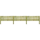 vidaXL Palissade en bois avec poteaux clôture de jardin barrière décorative Pin 80cm