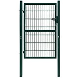 vidaXL Portillon de jardin 2D (Single) en acier Porte de clôture Vert 106 x 250 cm