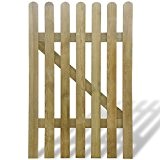 vidaXL Portillon en bois barrière décorative clôture de jardin Pin imprégné 100 x 150cm