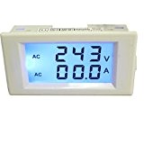 Voltmètre Numérique Ampèremètre Voltmètre AC 80-300V 100A LCD - Blanc