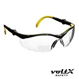 voltX ‘GT’ Lunettes de sécurité de lecture BIFOCALES, Reading Safety Glasses (TRANSPARENTES dioptrie +1.5) Réglables, Certifiées CE EN166FT, Revêtement anticondensation