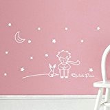 Vovotrade Stars Moon The Little Prince Boy Wall Sticker Home Decor Wall Decals(Blanc)