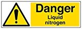vsafety 6 a046bp-r "Danger azote liquide Panneau Avertissement Substance chimique et, en plastique rigide, paysage, 600 mm x 200 mm, noir/jaune