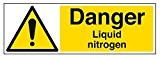 vsafety 6 a046bp-s "Danger azote liquide Panneau d'avertissement Substance et chimique, vinyle autocollant, paysage, 600 mm x 200 mm, noir/jaune