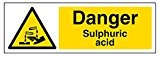 vsafety 6 a076ax-r "Danger Acide sulfurique Panneau Avertissement Substance chimique et, en plastique rigide, paysage, 300 mm x 100 mm, noir/jaune
