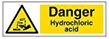 vsafety 6 a077ax-r "Danger Acide chlorhydrique Panneau Avertissement Substance chimique et, en plastique rigide, paysage, 300 mm x 100 mm, noir/jaune