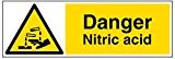 vsafety 6 a078bp-s Panneau d'avertissement "Danger d'acide nitrique Substance et chimique, vinyle autocollant, paysage, 600 mm x 200 mm, noir/jaune
