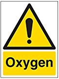 vsafety Signes 6 a005an-s "Oxygène Avertissement Substance chimique et signe, autocollant, Portrait, 150 mm x 200 mm, noir/jaune