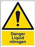 vsafety Signes 6 a006an-r "Danger azote liquide Avertissement Substance chimique et panneau, 1 mm en plastique rigide, Portrait, 150 mm x 200 mm, noir/jaune