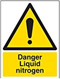 vsafety Signes 6 a006an-s "Danger azote liquide Avertissement Substance chimique et signe, autocollant, Portrait, 150 mm x 200 mm, noir/jaune