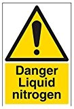vsafety Signes 6 a006au-r "Danger azote liquide Avertissement Substance chimique et panneau, 1 mm en plastique rigide, Portrait, 200 mm x 300 mm, noir/jaune