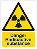 vsafety Signes 6 a028an-s "Danger Radioactive Substance d'avertissement Substance chimique et signe, autocollant, Portrait, 150 mm x 200 mm, noir/jaune