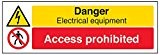 vsafety Signes 67126 ax-s "Danger Matériel électrique/accès interdit d'avertissement de signe, autocollant, paysage, 300 mm x 100 mm, noir/rouge/jaune