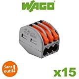 Wago - Boite de 15 bornes de connexion automatique 3 entrées S222