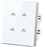Wallpad C7 Luxe triangulaire Symbole Blanc résistant aux rayures 4 Gang interrupteur mural Panneau en Verre 2 Voies ou intermédiaire Capteur de toucher, ...
