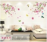 WallPicture Art-Pink Plum Blossom Flower & Bird Decal Mural Art Wall Sticker For Home Room Decoration TXK-A0011QT by Wall Sticker