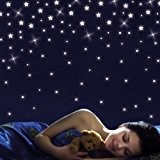 Wandtattoo-Loft Sticker mural ciel étoilé , 100 étoiles, fluorescent dans le noir