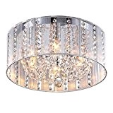 Whse of Tiffany 1201/6Y Addison 6-Light White 16 Crystal Flush Mount by Whse of Tiffany