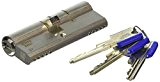 Wink Maison de qualité, profesioneller encastrable double Profile Cylindre de serrure Key Tec Rpe, avec chacun 3 clés 40/45 mm Laiton Nickelé ...