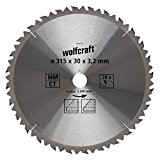 Wolfcraft 6742000 Lame SC S/table CT 28 dts Diamètre 315 x 30 mm