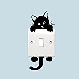 WONZOM DIY Cute Black Cat Switch Decal Wallpaper Wall Stickers Home Decor Bedroom Kids Room Light Parlor Decor Art by ...