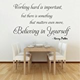 Working Hard Is Important (Harry Potter) - Wall Decal Quote Sticker lounge kitchen dining room hall (Medium) by Wondrous Wall ...