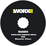 Worx wa5054.3 63 mm Cercle en acier rapide Lame pour outil oscillant Sonicrafter//outil (Lot de 3)