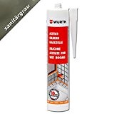 Würth Silicone acétique – humides sanitaire Gris 310 ml Cartouche