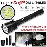 XLightFire Lampe de poche,Internet 10000 Lumens C15 Tactical LED 5 x XM-L T6 lampe de poche 18650 Super Bright militaire ...