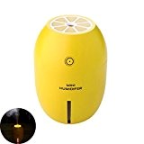 Yakamoz USB Lemon diffuseur d'air Anti-Séchage Humidificateur Ultrason Portable Mini Lumière Nuit Citron 180ml Cool Mist Air Purificateur Purificateur Diffuseur ...