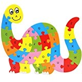 Yeah67886 26 pcs Bois lettres de l'alphabet anglais lettres puzzle jouet éducatif Cadeau Dinosau pour enfants