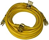 Yellow Jacket 2830 12/3 Heavy-Duty 15-Amp SJTW Contractor Extension Cord with Lighted Power Block, 25-Feet by Yellow Jacket