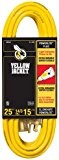Yellow Jacket 2886 14/3 Heavy-Duty 15-Amp SJTW Contractor Extension Cord with Lighted Ends, 25-Feet by Yellow Jacket
