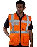 YOKO - Chasuble Gilet zippé fluo - veste de sécurité - HVW801 - mixte homme / femme (L, Orange)