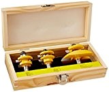 Yonico 12343 Round Over Rail and Stile with Cove Panel Raiser 3 Bit Router Bit Set 1/2-Inch Shank by Yonico