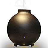 Zenoplige Diffuseur d'huile essentielle Aroma Globe avec eau 600ml, Aromatherapy Cool Mist Humidifier, Ultra nébuliseur ultrasonique tranquille, Grain de bois ...