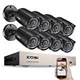 ZOSI TVI 720P 8CH DVR Enregistreur Vidéo avec 8pcs 1280TVL Caméra Surveillance Extérieure , 65ft (20m) Vision Nocturne, QR Code ...