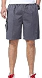 ZSHOW Homme Shorts Coton de Sport Cargo Travail Casual Relaxed Elastique Pour L'été Uni Pantalons Poches(Gris,44)