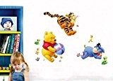 ZuoLan 1pcs Winnie l'ourson sticker mural amovible réutilisable pour Enfants / Garçons / Filles / Décoration Maison Chambre (#E)